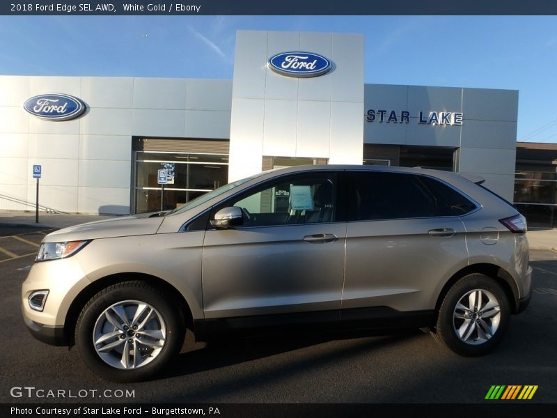 White Gold / Ebony 2018 Ford Edge SEL AWD