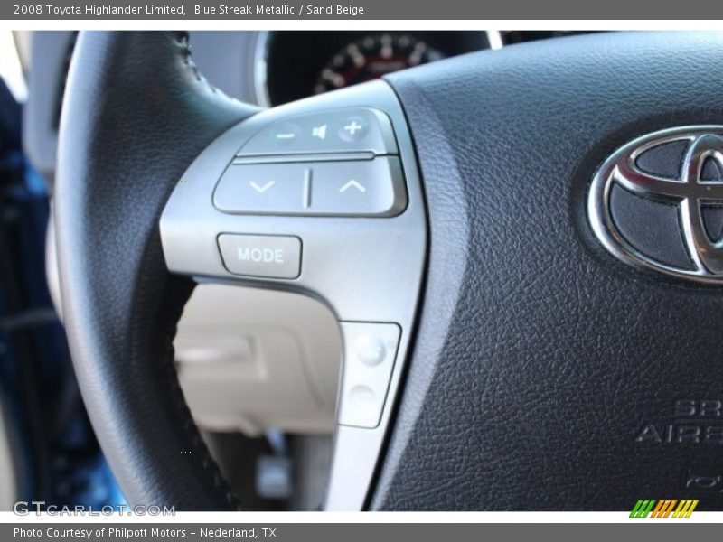 Blue Streak Metallic / Sand Beige 2008 Toyota Highlander Limited