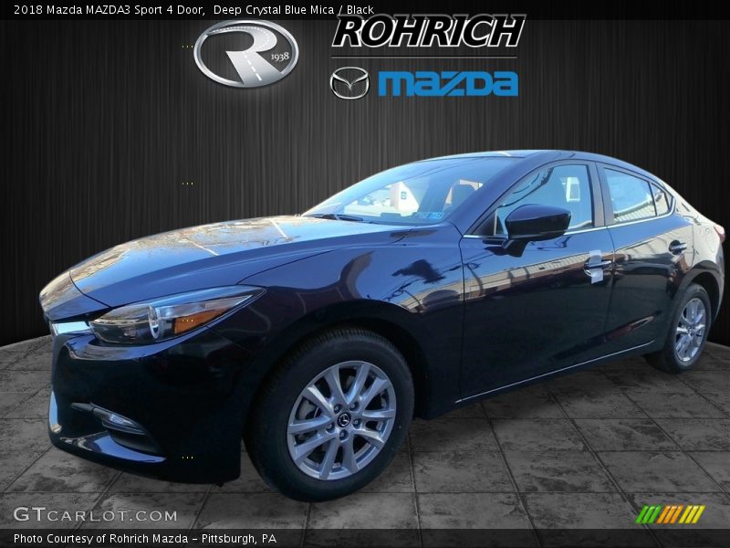 Deep Crystal Blue Mica / Black 2018 Mazda MAZDA3 Sport 4 Door