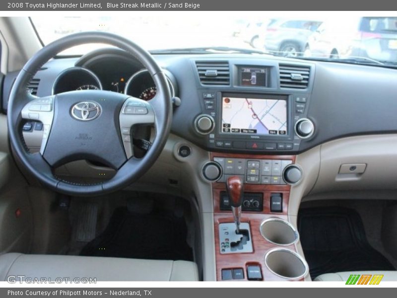 Blue Streak Metallic / Sand Beige 2008 Toyota Highlander Limited