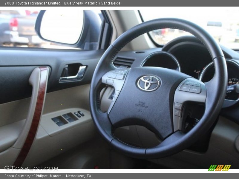 Blue Streak Metallic / Sand Beige 2008 Toyota Highlander Limited