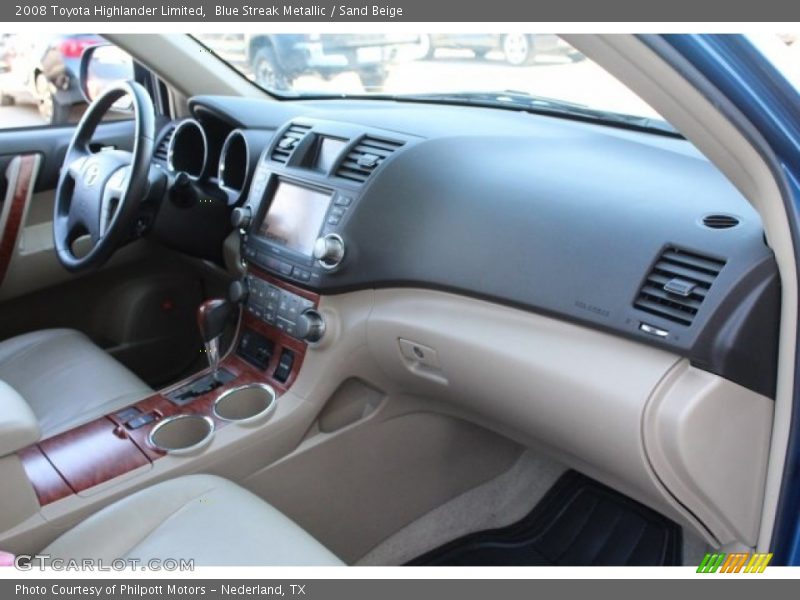 Blue Streak Metallic / Sand Beige 2008 Toyota Highlander Limited