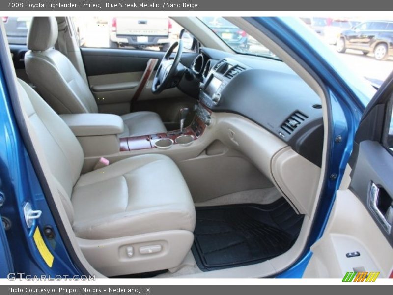 Blue Streak Metallic / Sand Beige 2008 Toyota Highlander Limited