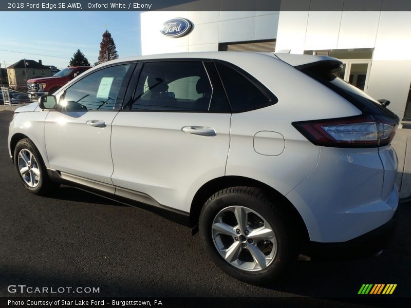 Oxford White / Ebony 2018 Ford Edge SE AWD