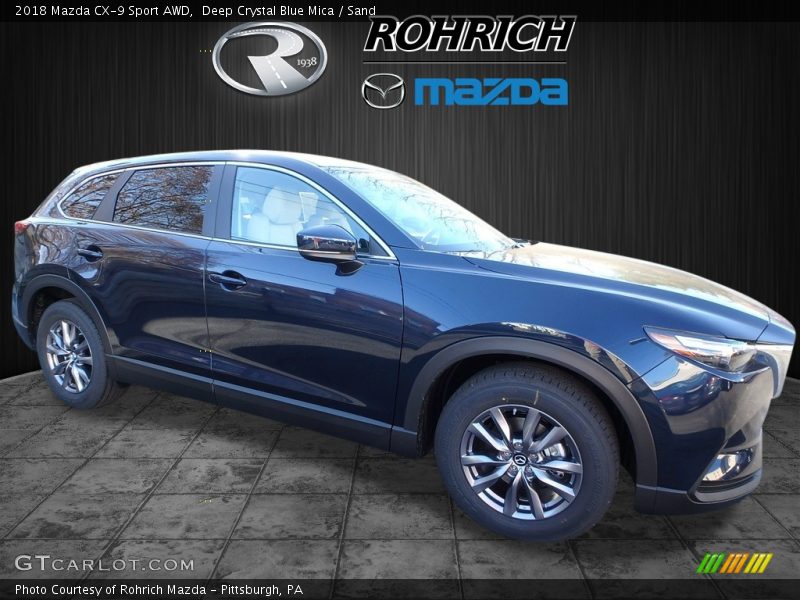 Deep Crystal Blue Mica / Sand 2018 Mazda CX-9 Sport AWD