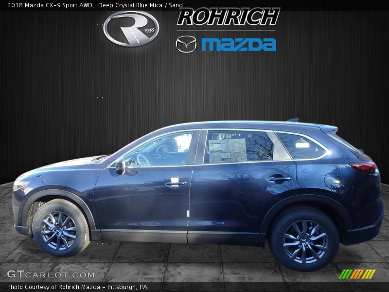 Deep Crystal Blue Mica / Sand 2018 Mazda CX-9 Sport AWD