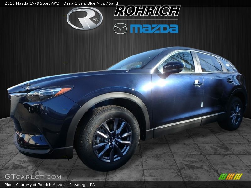Deep Crystal Blue Mica / Sand 2018 Mazda CX-9 Sport AWD
