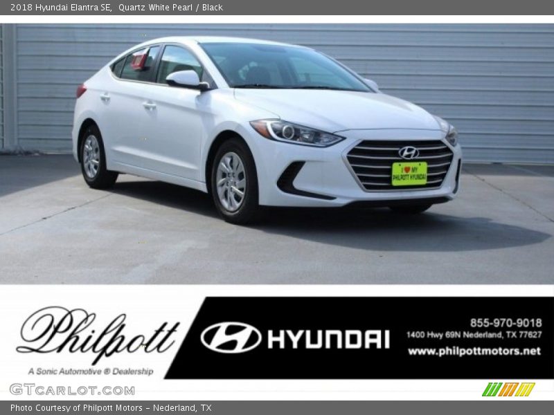 Quartz White Pearl / Black 2018 Hyundai Elantra SE