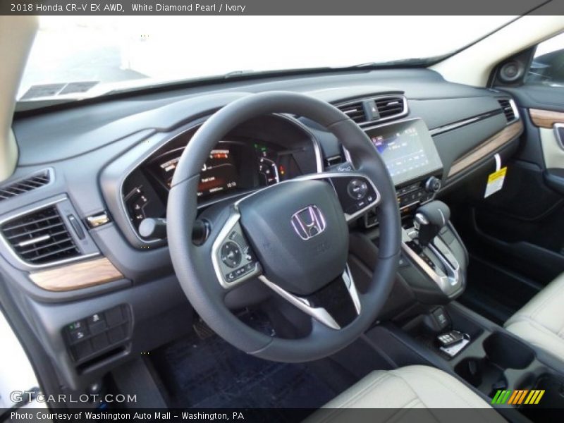 White Diamond Pearl / Ivory 2018 Honda CR-V EX AWD