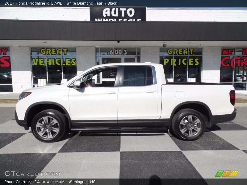 White Diamond Pearl / Black 2017 Honda Ridgeline RTL AWD