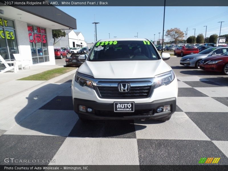 White Diamond Pearl / Black 2017 Honda Ridgeline RTL AWD