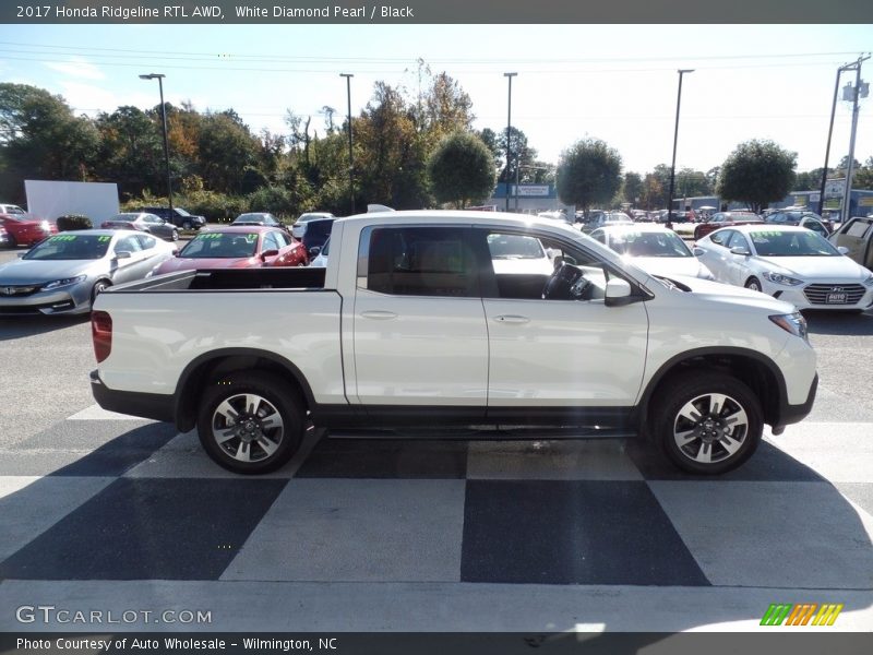 White Diamond Pearl / Black 2017 Honda Ridgeline RTL AWD