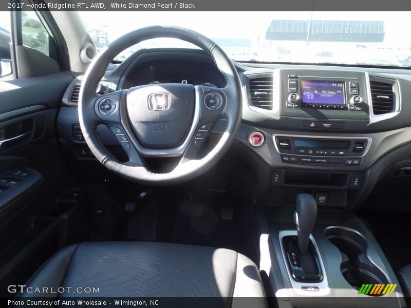 White Diamond Pearl / Black 2017 Honda Ridgeline RTL AWD