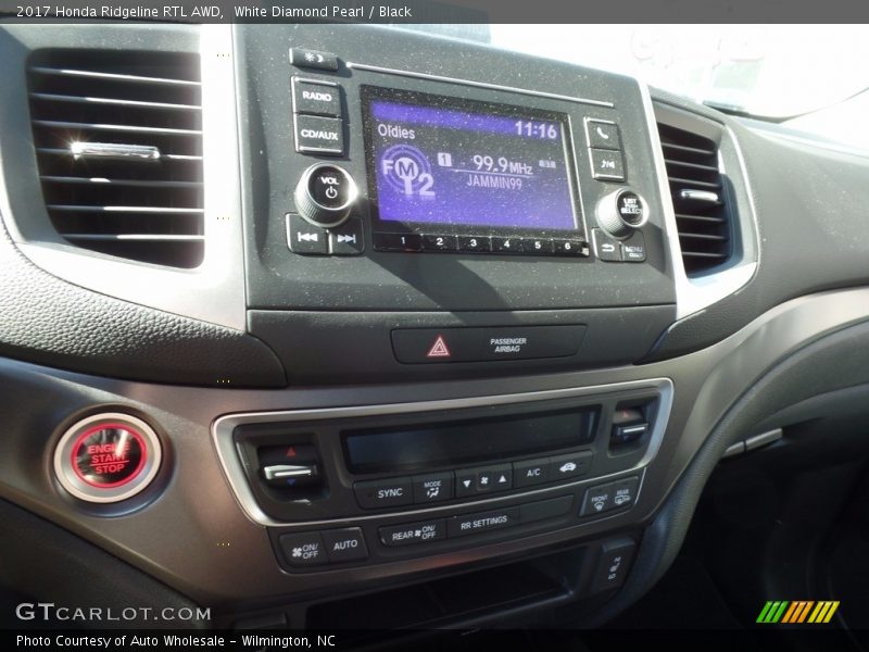 White Diamond Pearl / Black 2017 Honda Ridgeline RTL AWD