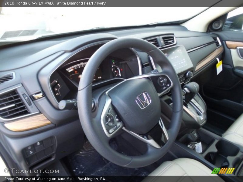 White Diamond Pearl / Ivory 2018 Honda CR-V EX AWD