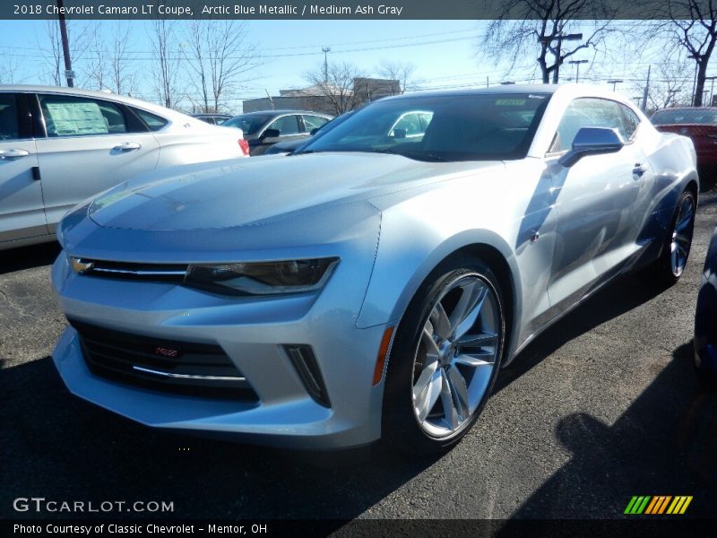 Arctic Blue Metallic / Medium Ash Gray 2018 Chevrolet Camaro LT Coupe
