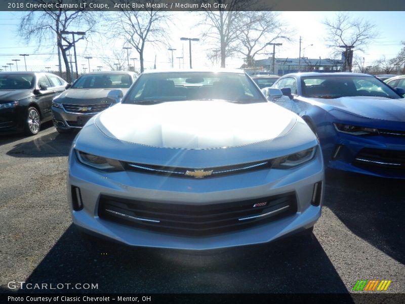 Arctic Blue Metallic / Medium Ash Gray 2018 Chevrolet Camaro LT Coupe