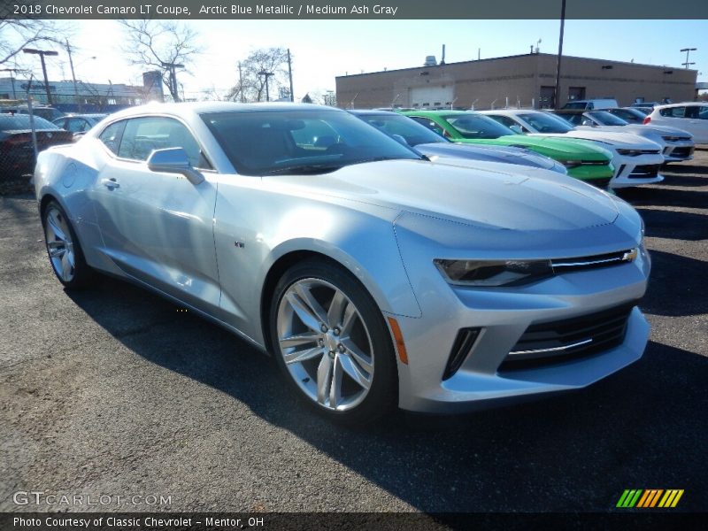 Arctic Blue Metallic / Medium Ash Gray 2018 Chevrolet Camaro LT Coupe