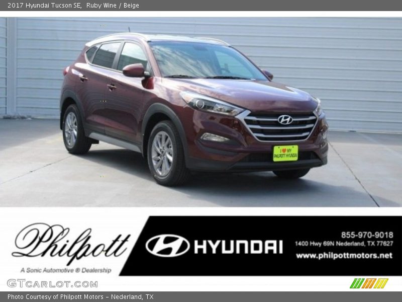 Ruby Wine / Beige 2017 Hyundai Tucson SE