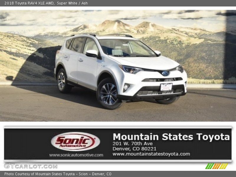 Super White / Ash 2018 Toyota RAV4 XLE AWD