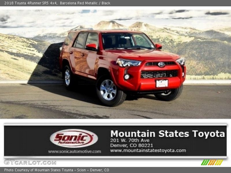Barcelona Red Metallic / Black 2018 Toyota 4Runner SR5 4x4