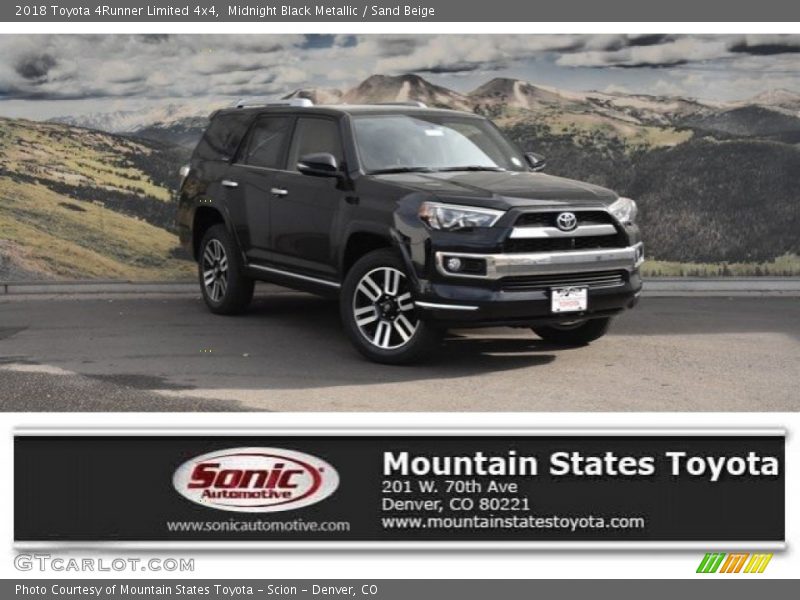 Midnight Black Metallic / Sand Beige 2018 Toyota 4Runner Limited 4x4