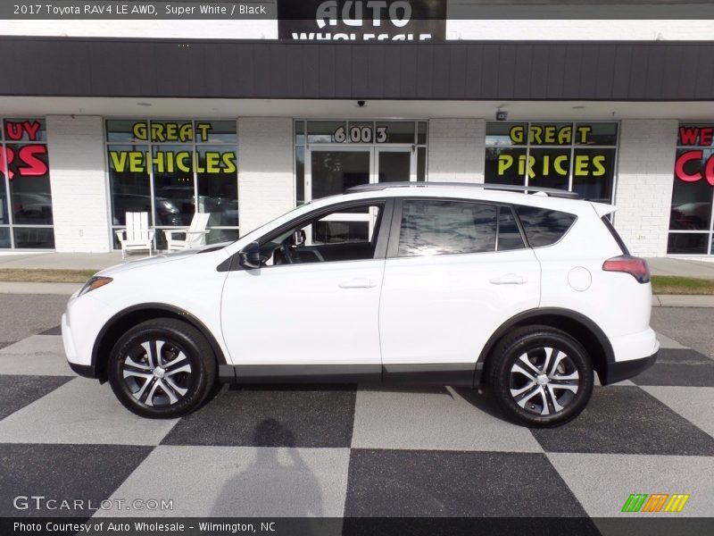 Super White / Black 2017 Toyota RAV4 LE AWD