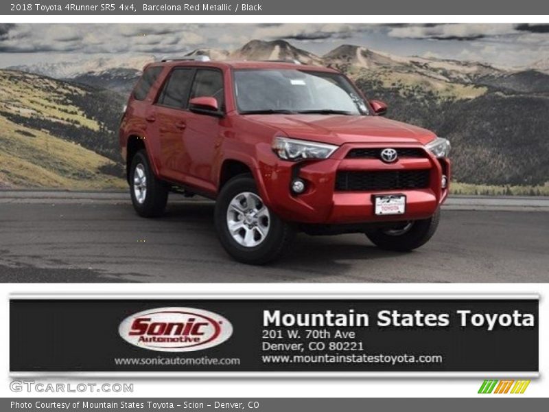 Barcelona Red Metallic / Black 2018 Toyota 4Runner SR5 4x4