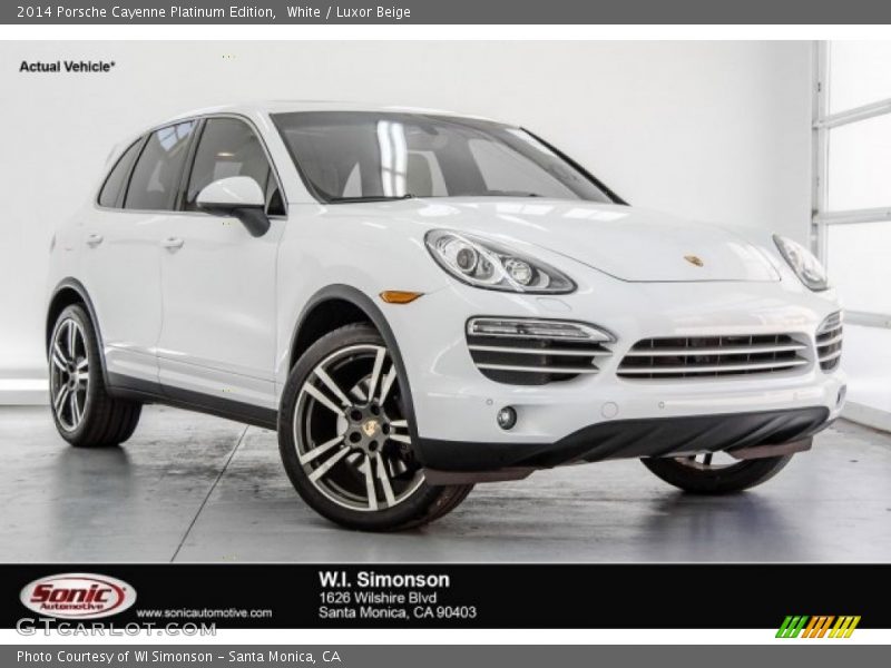White / Luxor Beige 2014 Porsche Cayenne Platinum Edition
