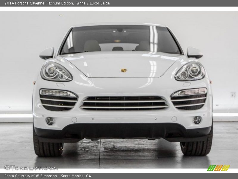 White / Luxor Beige 2014 Porsche Cayenne Platinum Edition