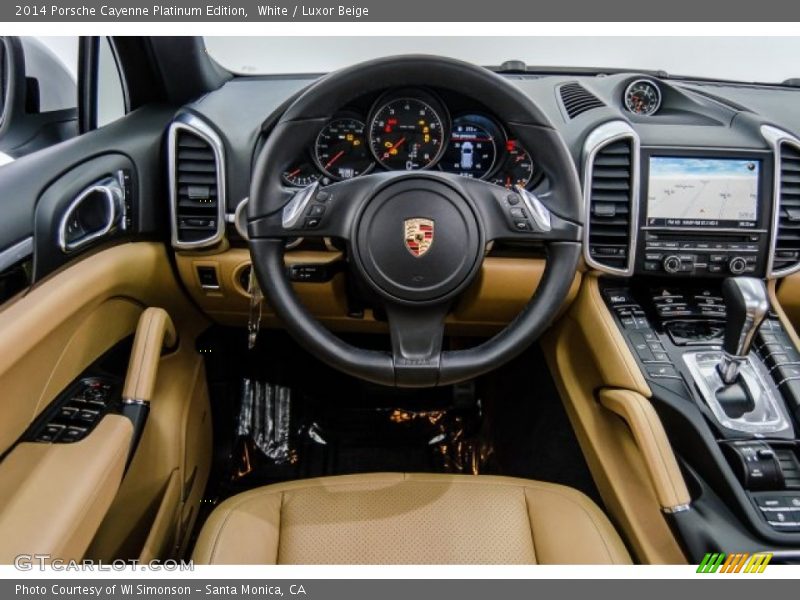 White / Luxor Beige 2014 Porsche Cayenne Platinum Edition