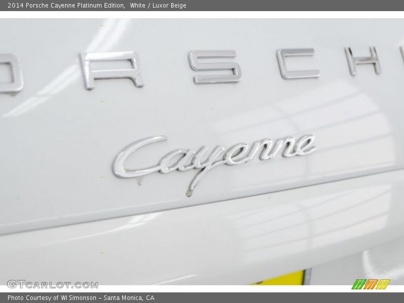 White / Luxor Beige 2014 Porsche Cayenne Platinum Edition