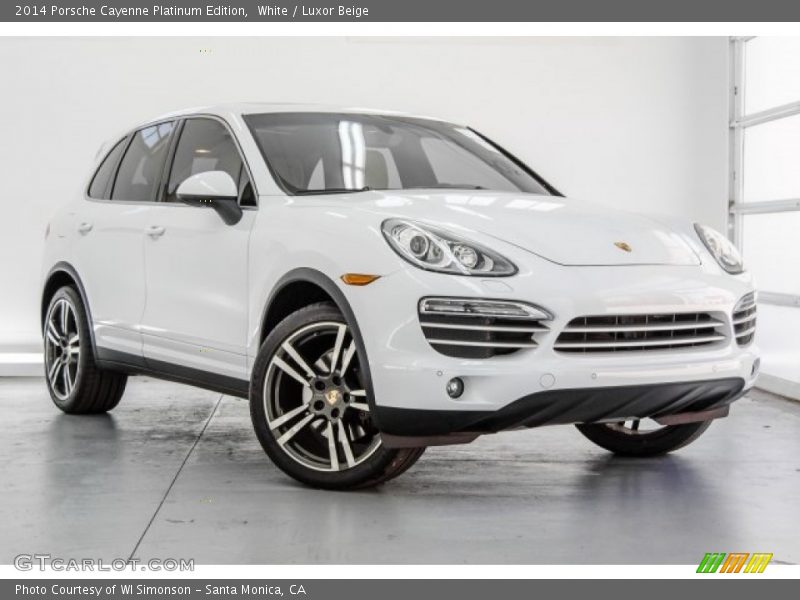 White / Luxor Beige 2014 Porsche Cayenne Platinum Edition