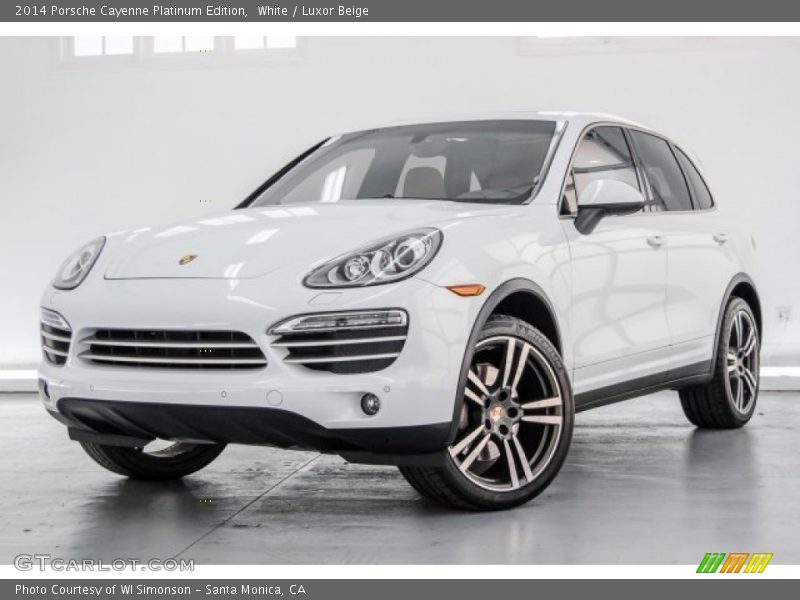 White / Luxor Beige 2014 Porsche Cayenne Platinum Edition