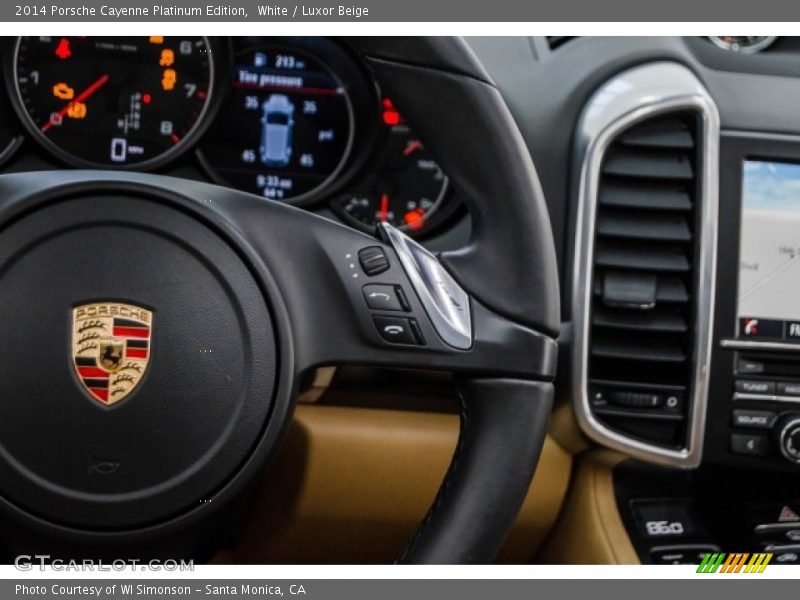White / Luxor Beige 2014 Porsche Cayenne Platinum Edition