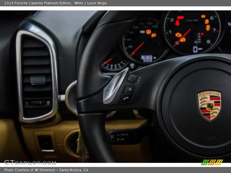 White / Luxor Beige 2014 Porsche Cayenne Platinum Edition