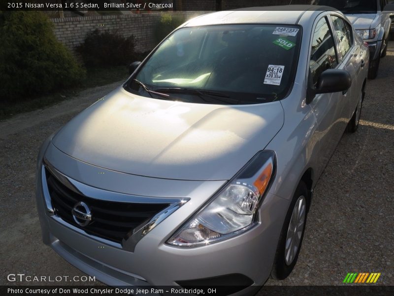 Brilliant Silver / Charcoal 2015 Nissan Versa 1.6 S Sedan