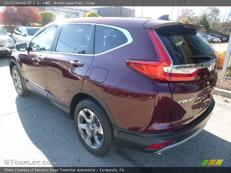 Molten Lava Pearl / Gray 2017 Honda CR-V EX AWD