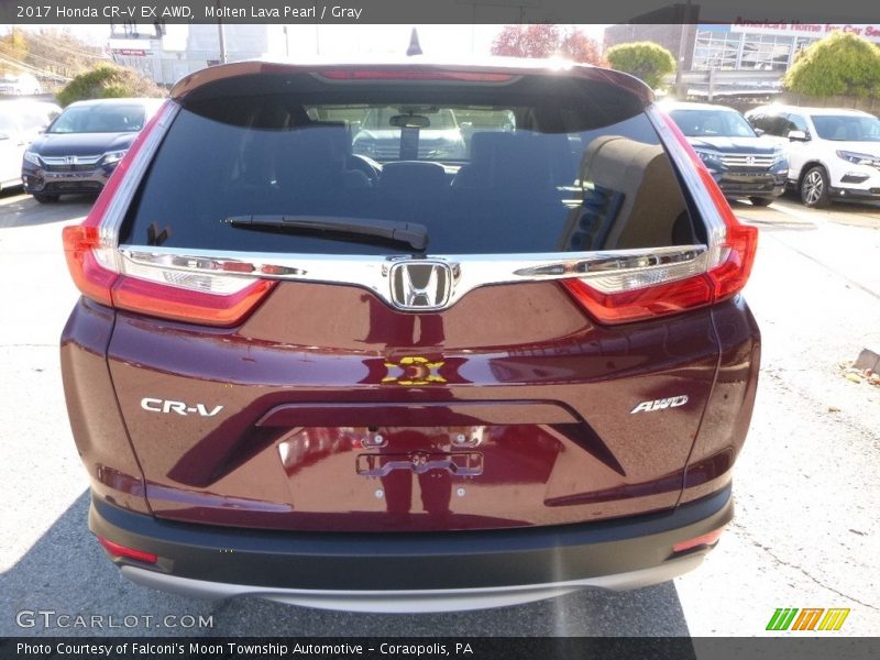 Molten Lava Pearl / Gray 2017 Honda CR-V EX AWD
