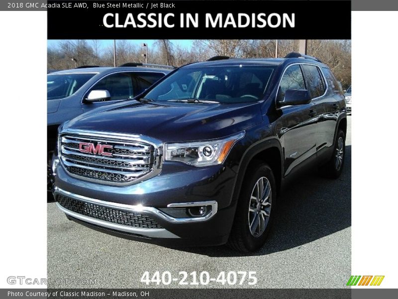 Blue Steel Metallic / Jet Black 2018 GMC Acadia SLE AWD