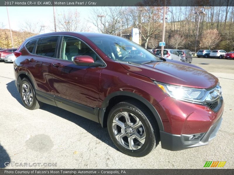 Molten Lava Pearl / Gray 2017 Honda CR-V EX AWD