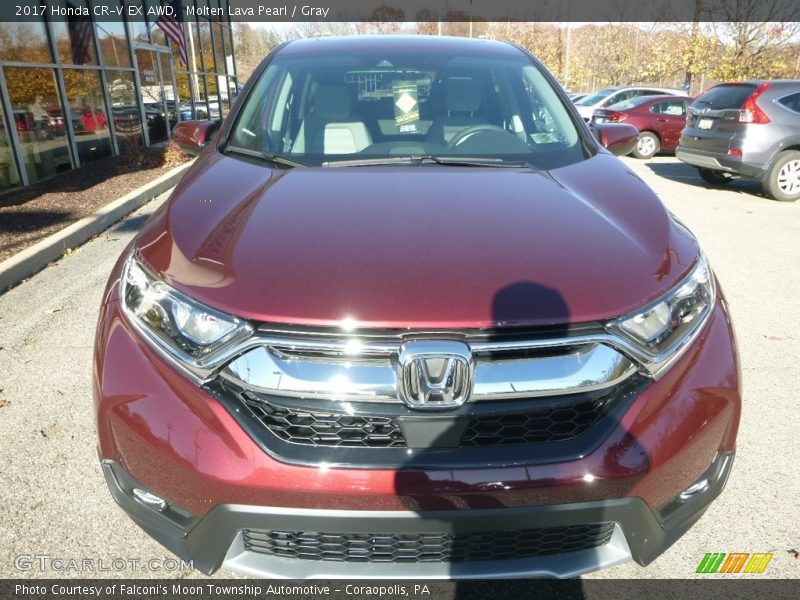 Molten Lava Pearl / Gray 2017 Honda CR-V EX AWD