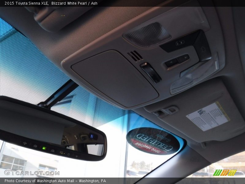 Blizzard White Pearl / Ash 2015 Toyota Sienna XLE