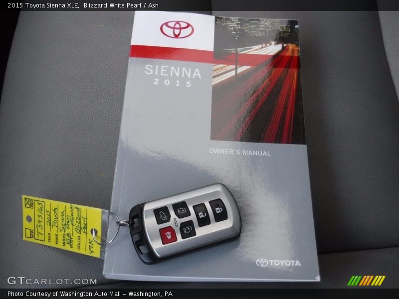 Blizzard White Pearl / Ash 2015 Toyota Sienna XLE