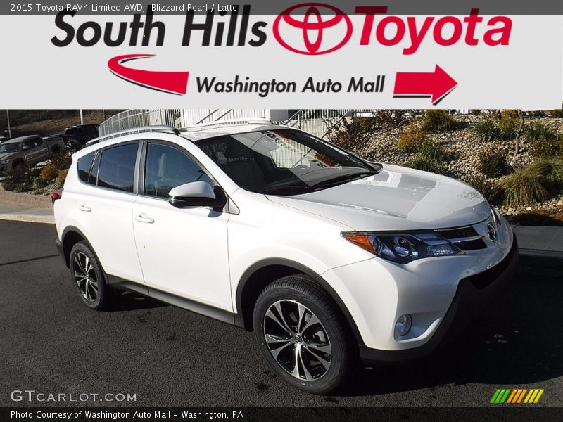 Blizzard Pearl / Latte 2015 Toyota RAV4 Limited AWD