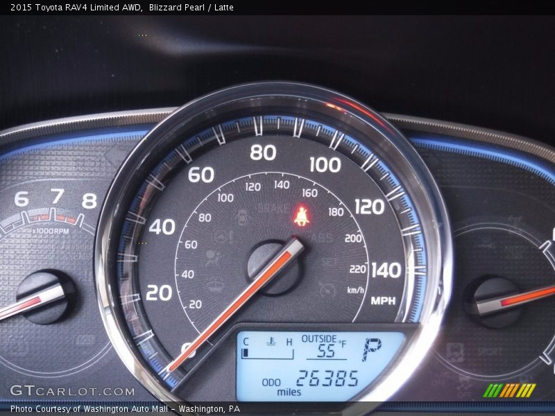 Blizzard Pearl / Latte 2015 Toyota RAV4 Limited AWD