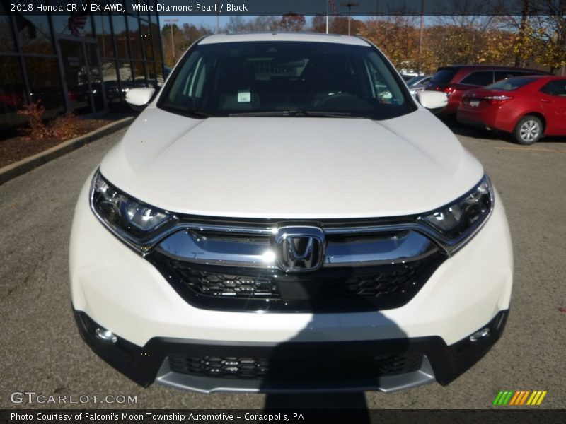 White Diamond Pearl / Black 2018 Honda CR-V EX AWD