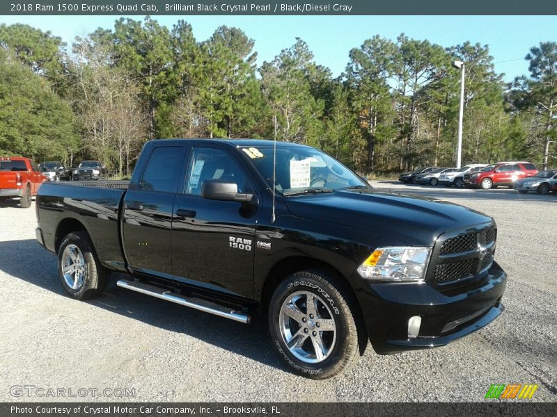 Brilliant Black Crystal Pearl / Black/Diesel Gray 2018 Ram 1500 Express Quad Cab