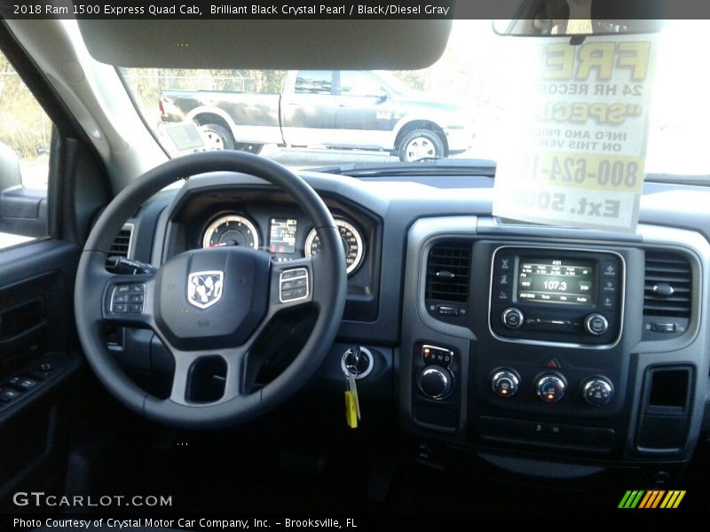 Brilliant Black Crystal Pearl / Black/Diesel Gray 2018 Ram 1500 Express Quad Cab