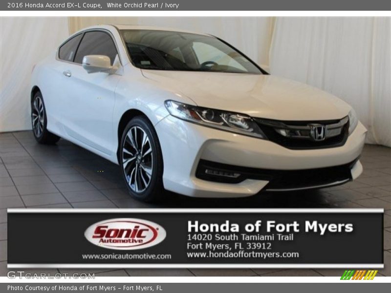 White Orchid Pearl / Ivory 2016 Honda Accord EX-L Coupe